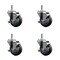 Service Caster 3.5'' Thermo Rubber Swivel 7/16'' Grip Ring Stem Caster Set with Brake, 4PK SCC-GR20S3514-TPRB-TLB-716138-4 - alternate 1